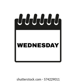 Wednesday icon. Wed and calendar, data symbol. Flat design. Stock - Vector illustration