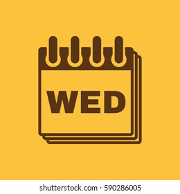 Wednesday icon. Wed and calendar, data symbol. Flat design. Stock - Vector illustration