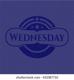Wednesday jean or denim emblem or badge background