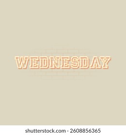 Wednesday lettering. Latin uppercase word