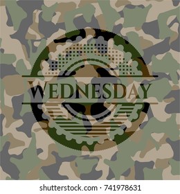 Wednesday on camouflage texture