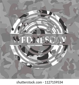 Wednesday on grey camo pattern