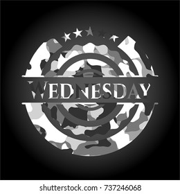 Wednesday on grey camouflaged pattern