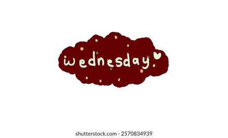Wednesday on Red Background Cloud