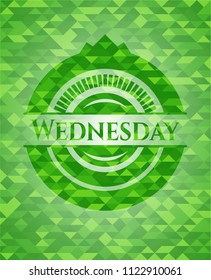 Wednesday realistic green mosaic emblem