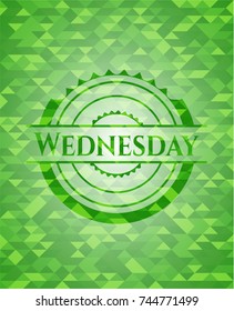 Wednesday realistic green mosaic emblem