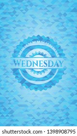 Wednesday realistic sky blue mosaic emblem
