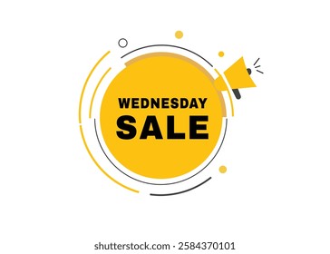 Wednesday sale banner label icon loudspeaker flat design element. Vector sign.