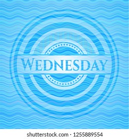 Wednesday sky blue water style emblem.