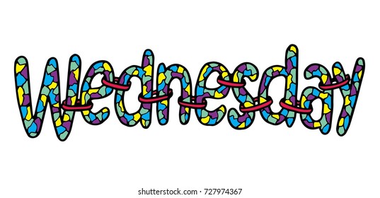 Wednesday text. Decorative style