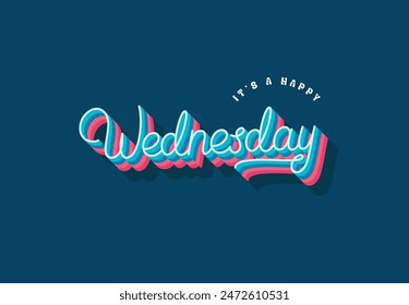 Wednesday typography editable colour effect template in 3d shadow style. Suitable for brand, business logo or calendar design. Eps 10 vector.