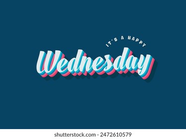 Wednesday typography editable colour effect template in 3d shadow style. Suitable for brand, business logo or calendar design. Eps 10 vector.