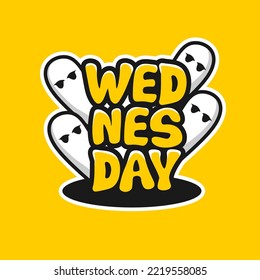 Wednesday typography vector cartoon illustration