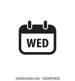 Wednesday vector calendar icon, web design element