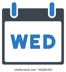 Wednesday vector icon. Style is bicolor flat symbol, smooth blue colors, rounded angles, white background.