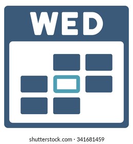 Wednesday vector icon. Style is bicolor flat symbol, cyan and blue colors, rounded angles, white background.