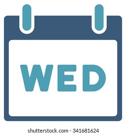 Wednesday vector icon. Style is bicolor flat symbol, cyan and blue colors, rounded angles, white background.
