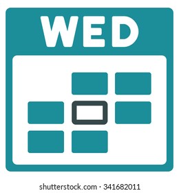 Wednesday vector icon. Style is bicolor flat symbol, soft blue colors, rounded angles, white background.