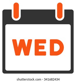 Wednesday vector icon. Style is bicolor flat symbol, orange and gray colors, rounded angles, white background.
