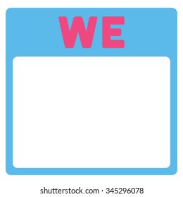 Wednesday vector icon. Style is bicolor flat symbol, pink and blue colors, rounded angles, white background.