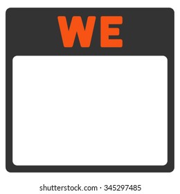 Wednesday vector icon. Style is bicolor flat symbol, orange and gray colors, rounded angles, white background.