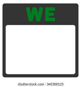 Wednesday vector icon. Style is bicolor flat symbol, green and gray colors, rounded angles, white background.