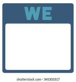 Wednesday vector icon. Style is bicolor flat symbol, cyan and blue colors, rounded angles, white background.