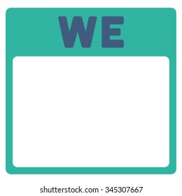 Wednesday vector icon. Style is bicolor flat symbol, cobalt and cyan colors, rounded angles, white background.