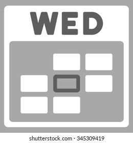 Wednesday vector icon. Style is bicolor flat symbol, dark gray and white colors, rounded angles, silver background.
