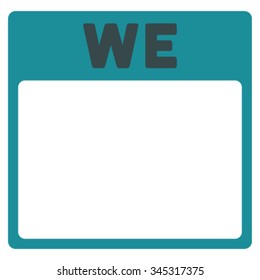 Wednesday vector icon. Style is bicolor flat symbol, soft blue colors, rounded angles, white background.