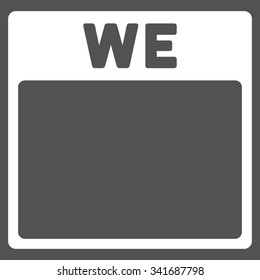 Wednesday vector icon. Style is flat symbol, white color, rounded angles, gray background.