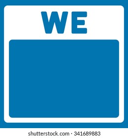 Wednesday vector icon. Style is flat symbol, white color, rounded angles, blue background.