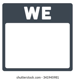 Wednesday vector icon. Style is flat symbol, smooth blue color, rounded angles, white background.