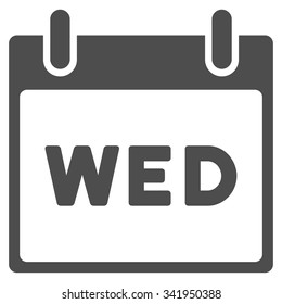 Wednesday vector icon. Style is flat symbol, gray color, rounded angles, white background.