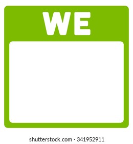 Wednesday vector icon. Style is flat symbol, eco green color, rounded angles, white background.
