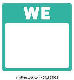 Wednesday vector icon. Style is flat symbol, cyan color, rounded angles, white background.