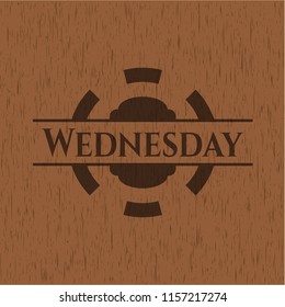 Wednesday wooden emblem. Retro