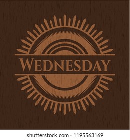 Wednesday wooden emblem. Retro