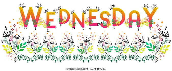 Wednesday Word Art Day Week Vector Stock Vector (Royalty Free ...