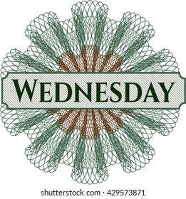 Wednesday written inside abstract linear rosette