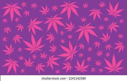 weed art cannabis leaf repeat on background Vector Illustration