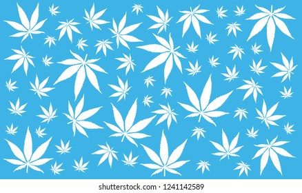 weed art cannabis leaf repeat on background Vector Illustration