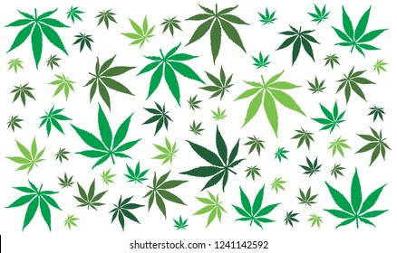 weed art cannabis leaf repeat on background Vector Illustration