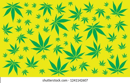 weed art cannabis leaf repeat on background Vector Illustration