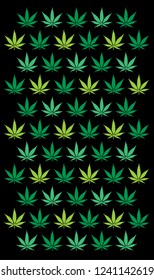 weed art cannabis leaf repeat on background Vector Illustration