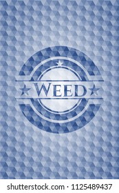 Weed blue polygonal emblem.