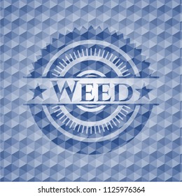 Weed blue polygonal emblem.