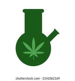 Unkraut-Bong-Vektorsymbol auf weißem Hintergrund