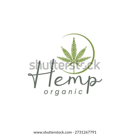 Weed Botanical Cannabis Leaf Logo Design Illustration