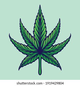 Weed Botanical Cannabis Leaves illustrations for your work Logo, mascot merchandise t-shirt, stickers and Label designs, poster, greeting cards advertising business company or brands.
